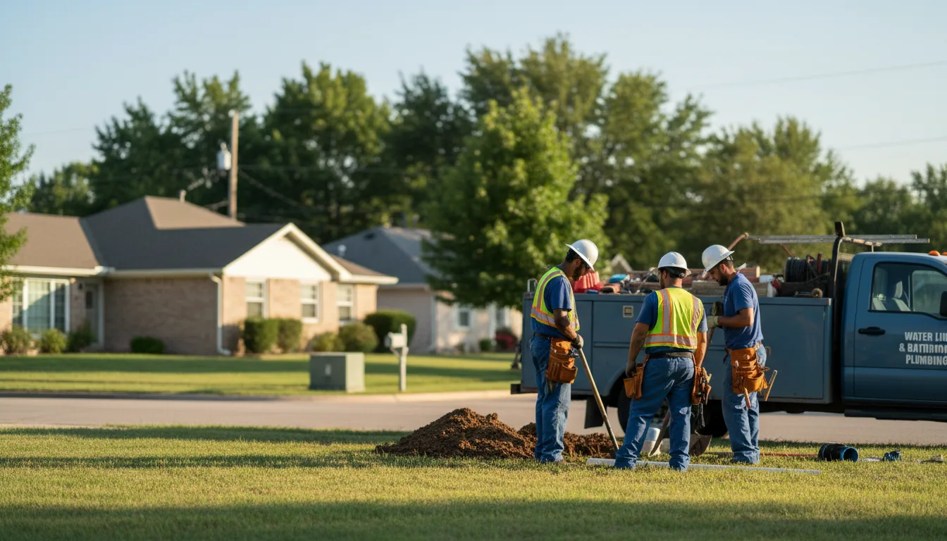 Residential water line and bathroom plumbing service in Williamson, IA